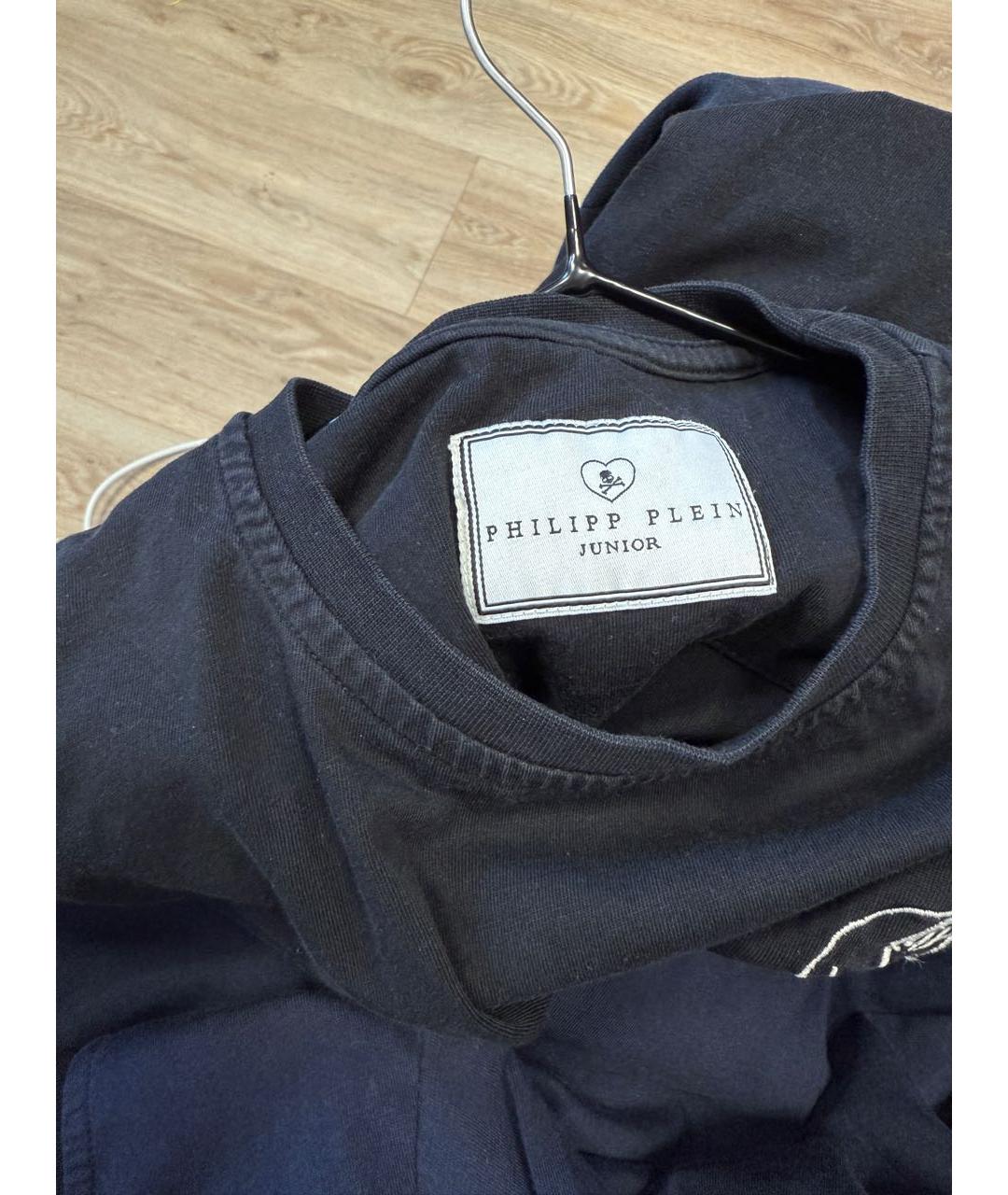 PHILIPP PLEIN JUNIOR Черный хлопковый детская футболка / топ, фото 3