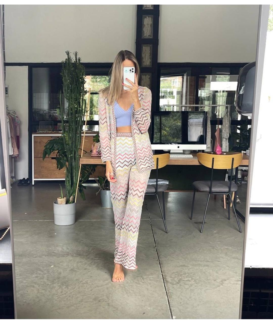 M MISSONI Розовый полиамидовый костюм с брюками, фото 5
