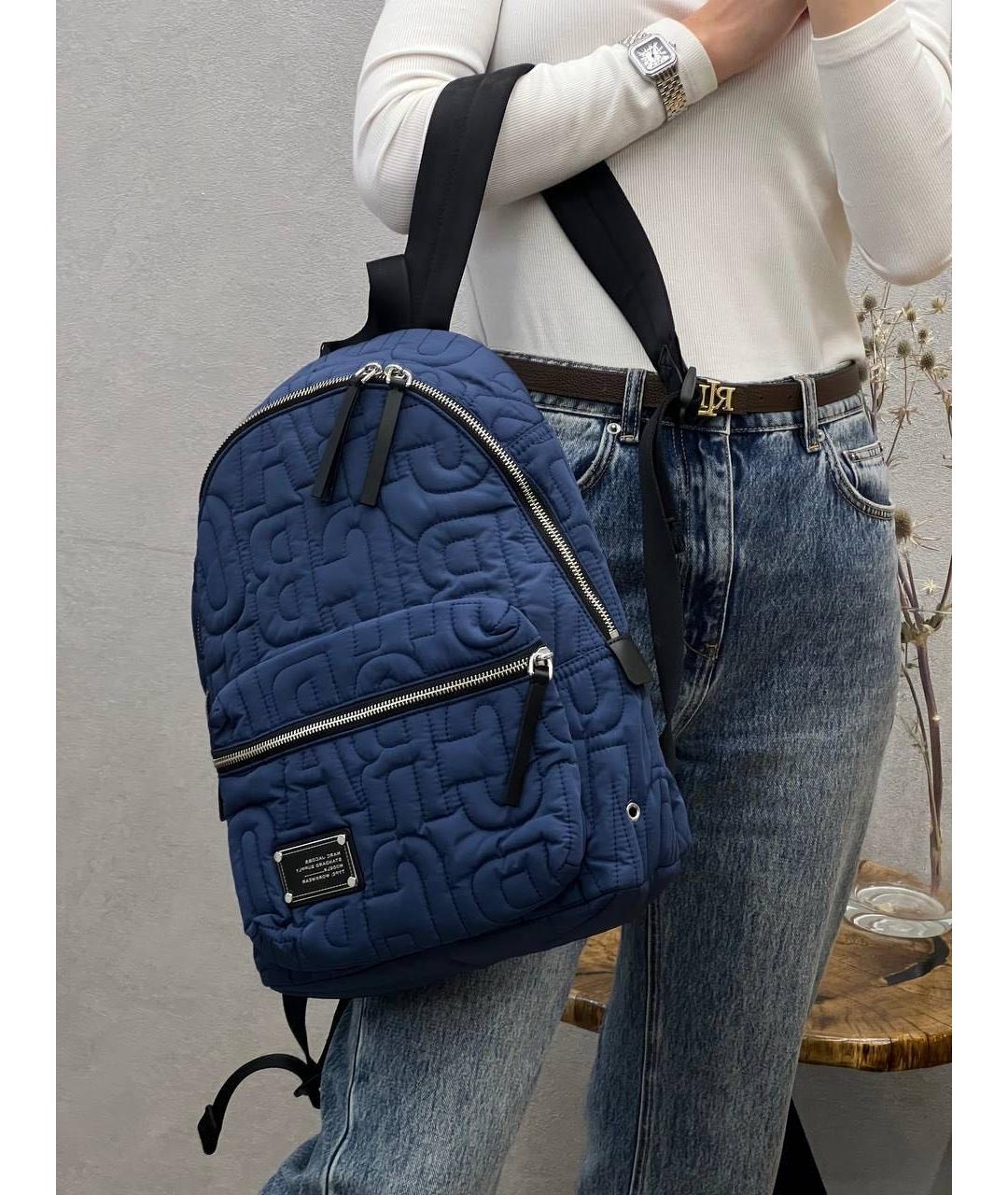 MARC JACOBS Темно-синий синтетический рюкзак, фото 7