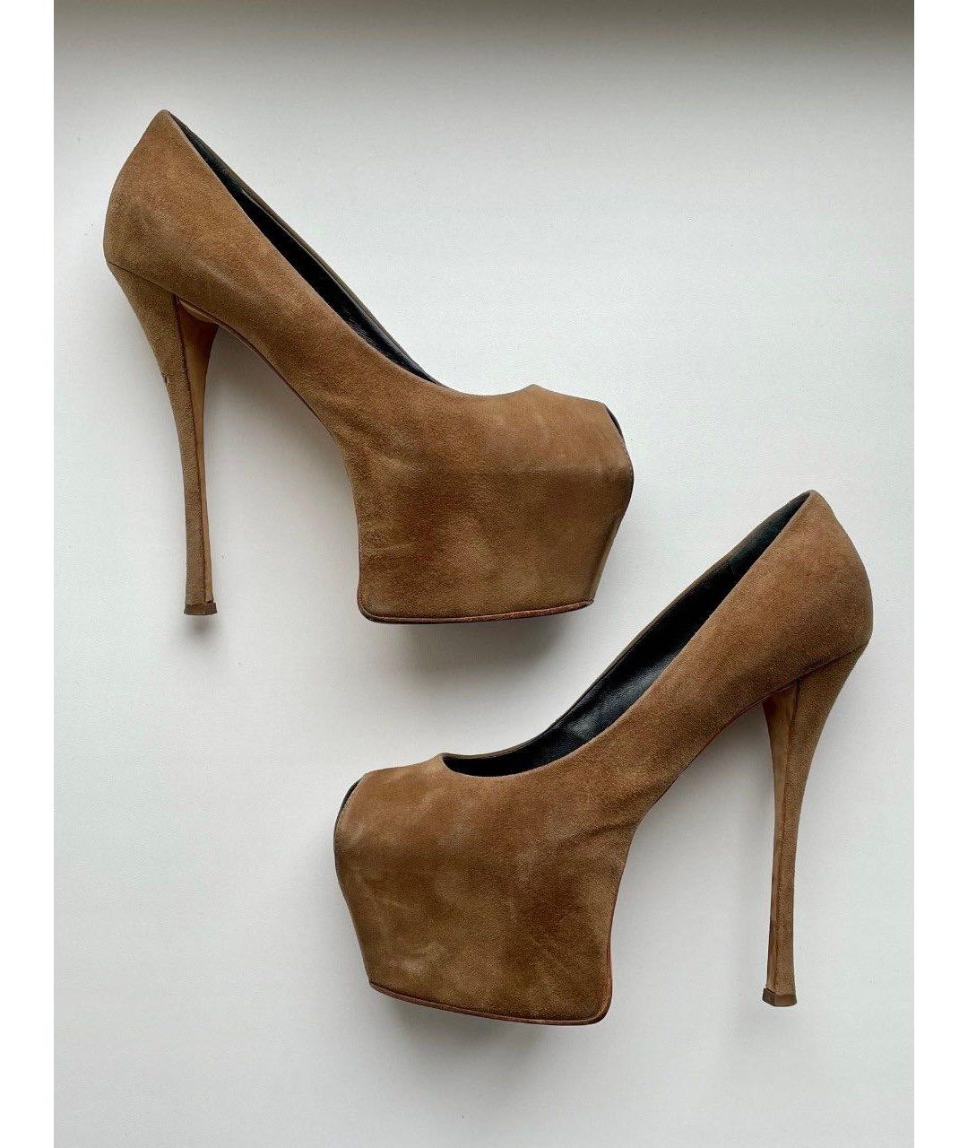 GIUSEPPE ZANOTTI DESIGN Коричневые замшевые туфли, фото 8