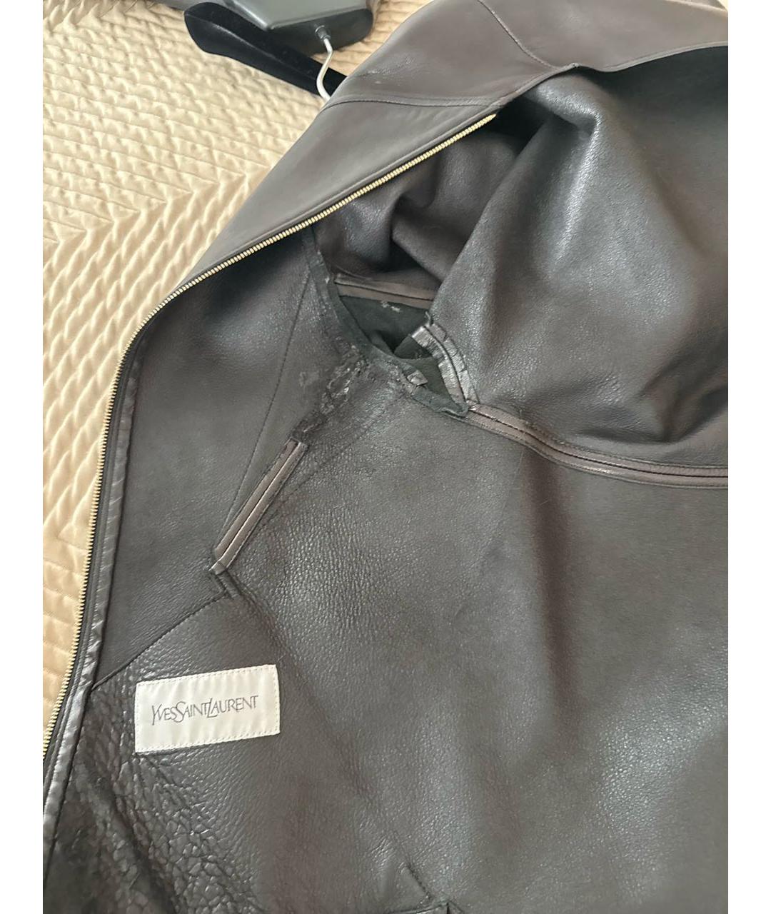 SAINT LAURENT Черная кожаная куртка, фото 5