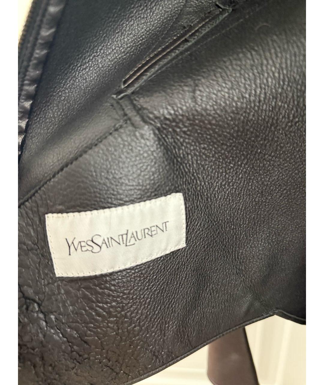 SAINT LAURENT Черная кожаная куртка, фото 3