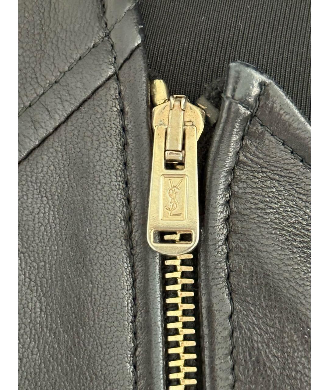 SAINT LAURENT Черная кожаная куртка, фото 4