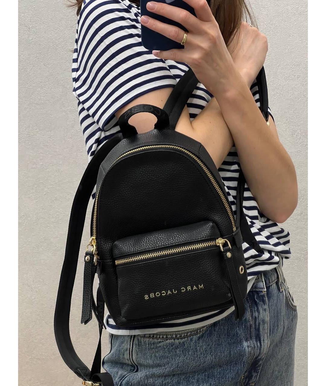 MARC JACOBS Черный кожаный рюкзак, фото 5
