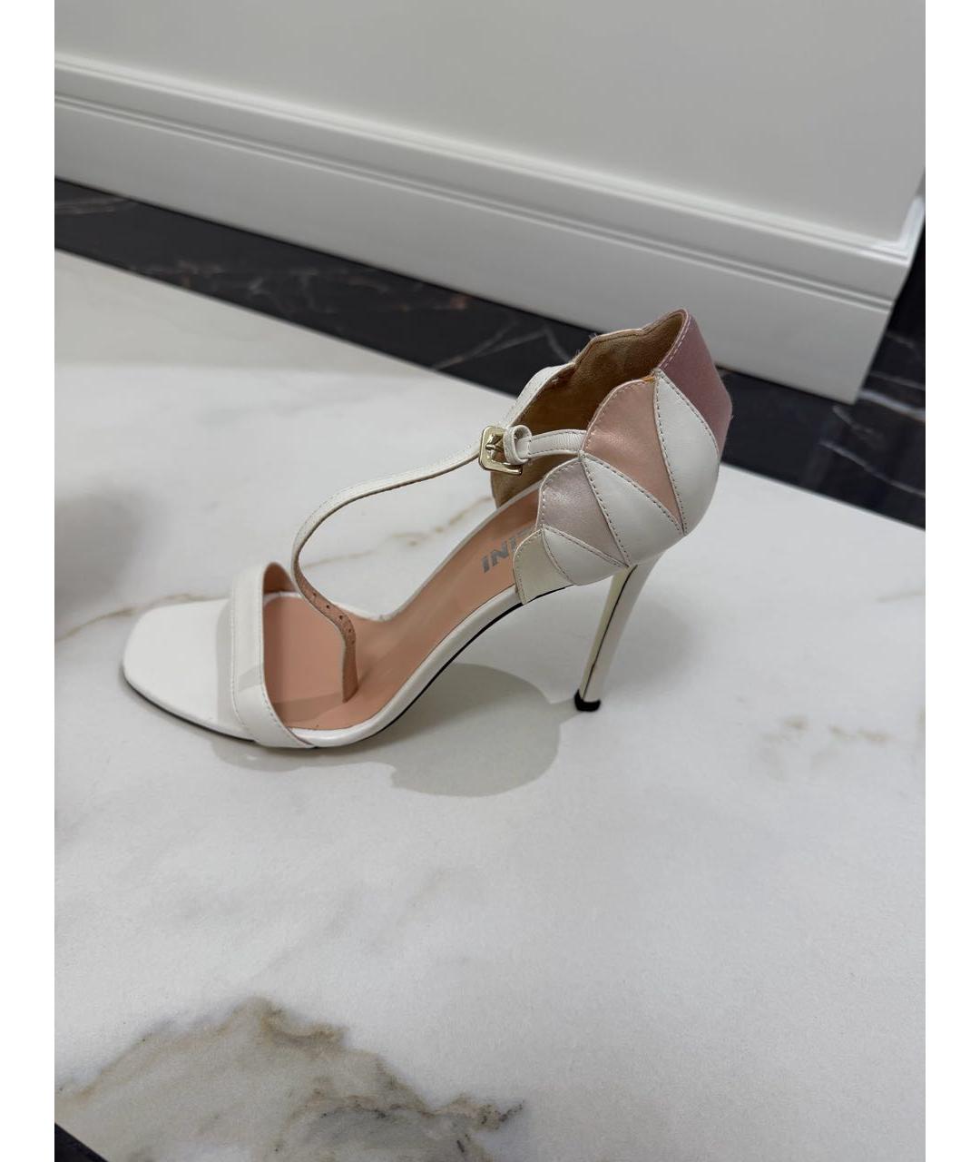 POLLINI Белые текстильные босоножки, фото 7