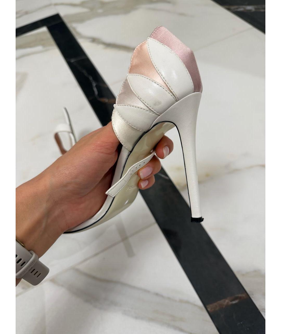 POLLINI Белые текстильные босоножки, фото 4