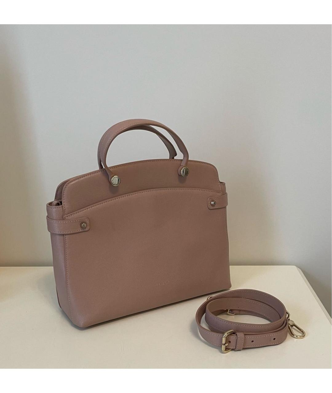 FURLA Розовая кожаная сумка с короткими ручками, фото 2