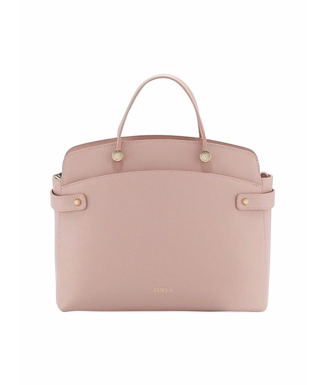 FURLA Розовая кожаная сумка с короткими ручками, фото 1