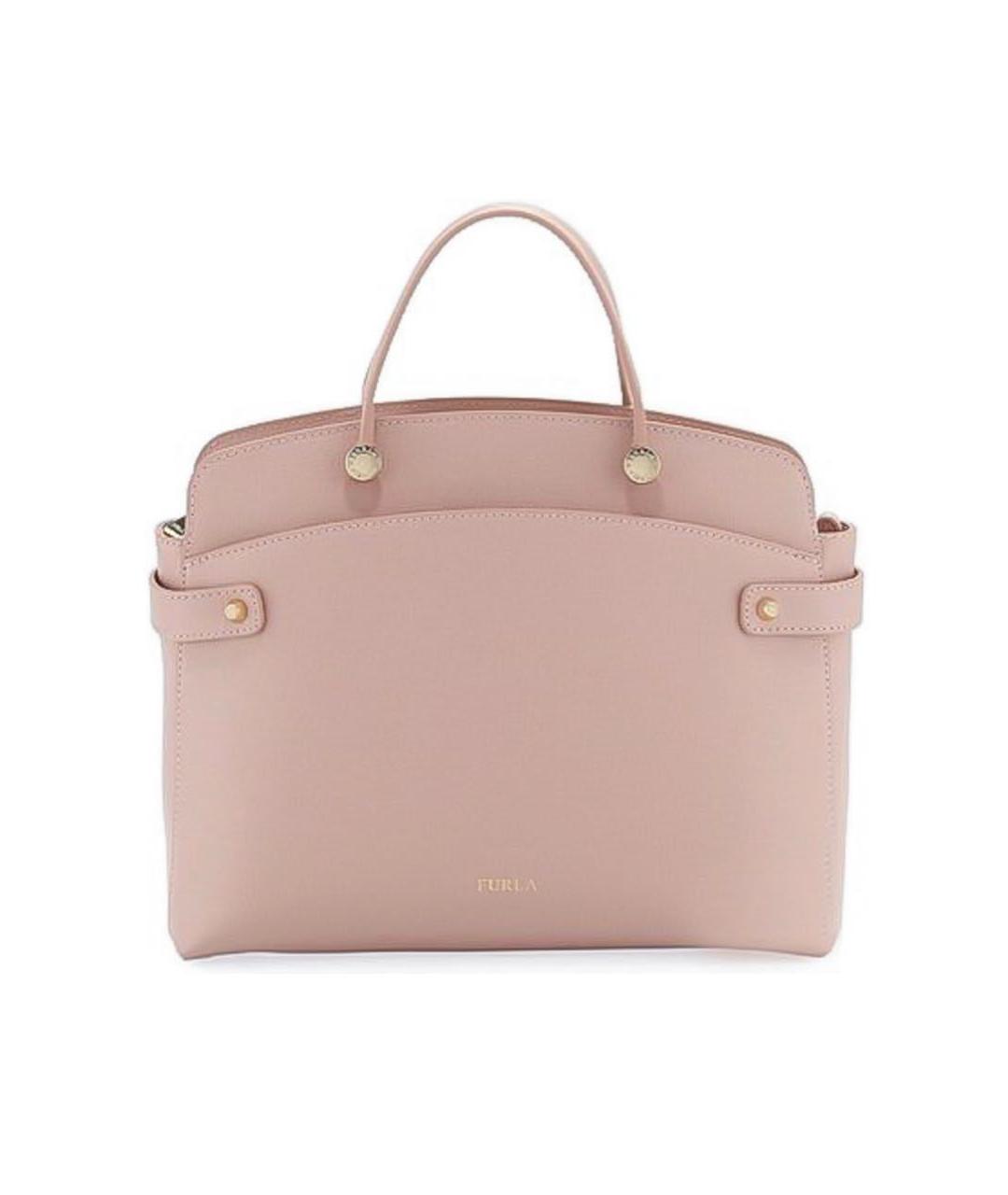 FURLA Розовая кожаная сумка с короткими ручками, фото 5