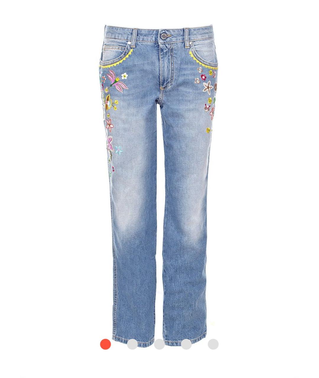 ERMANNO SCERVINO Голубые хлопковые прямые джинсы, фото 9