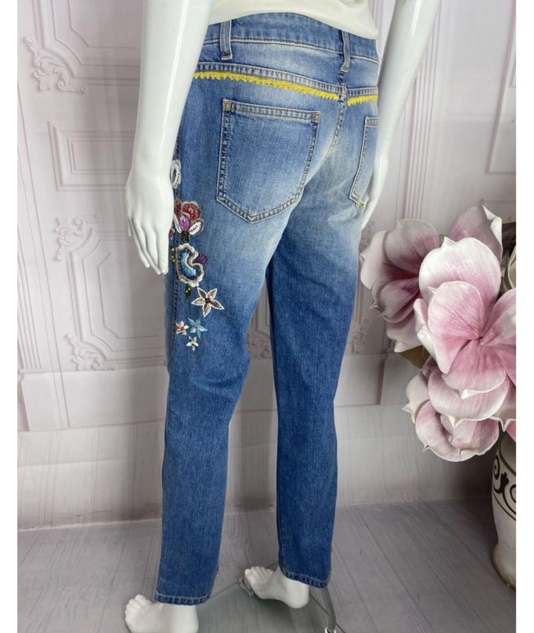 ERMANNO SCERVINO Голубые хлопковые прямые джинсы, фото 2