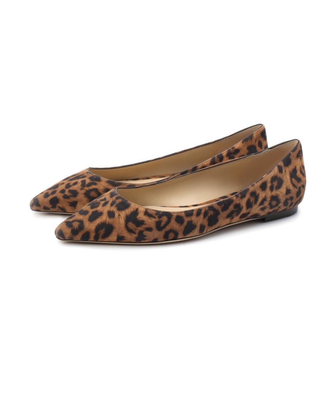 JIMMY CHOO Коричневые кожаные балетки, фото 7