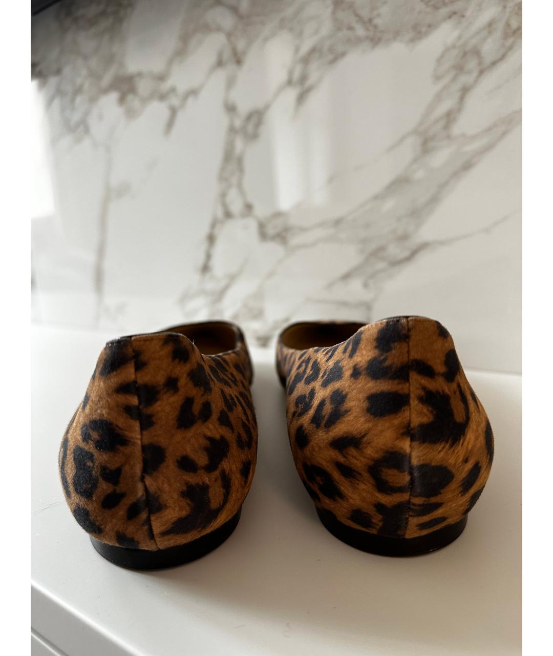 JIMMY CHOO Коричневые кожаные балетки, фото 4