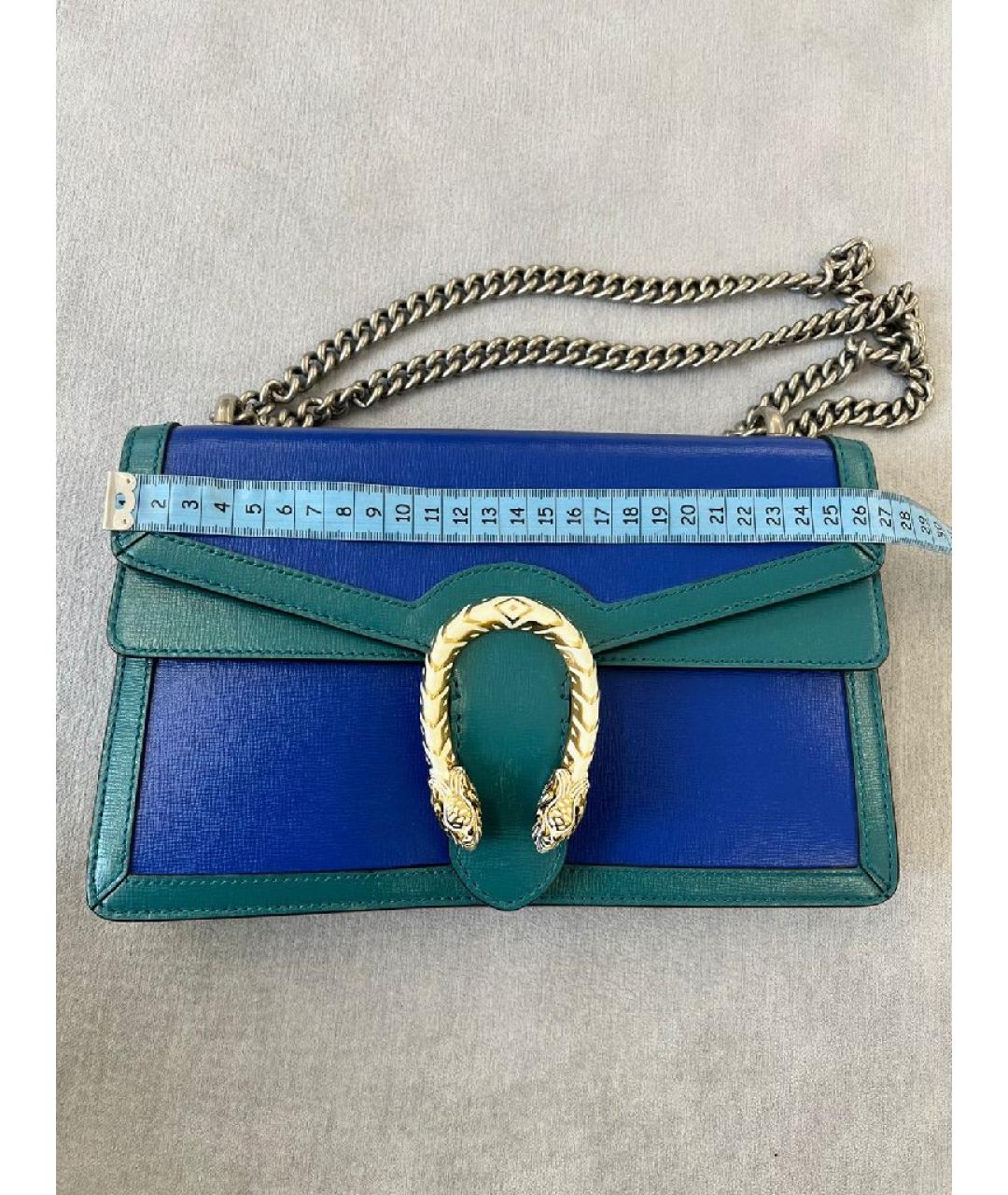 GUCCI Голубая кожаная сумка через плечо, фото 8