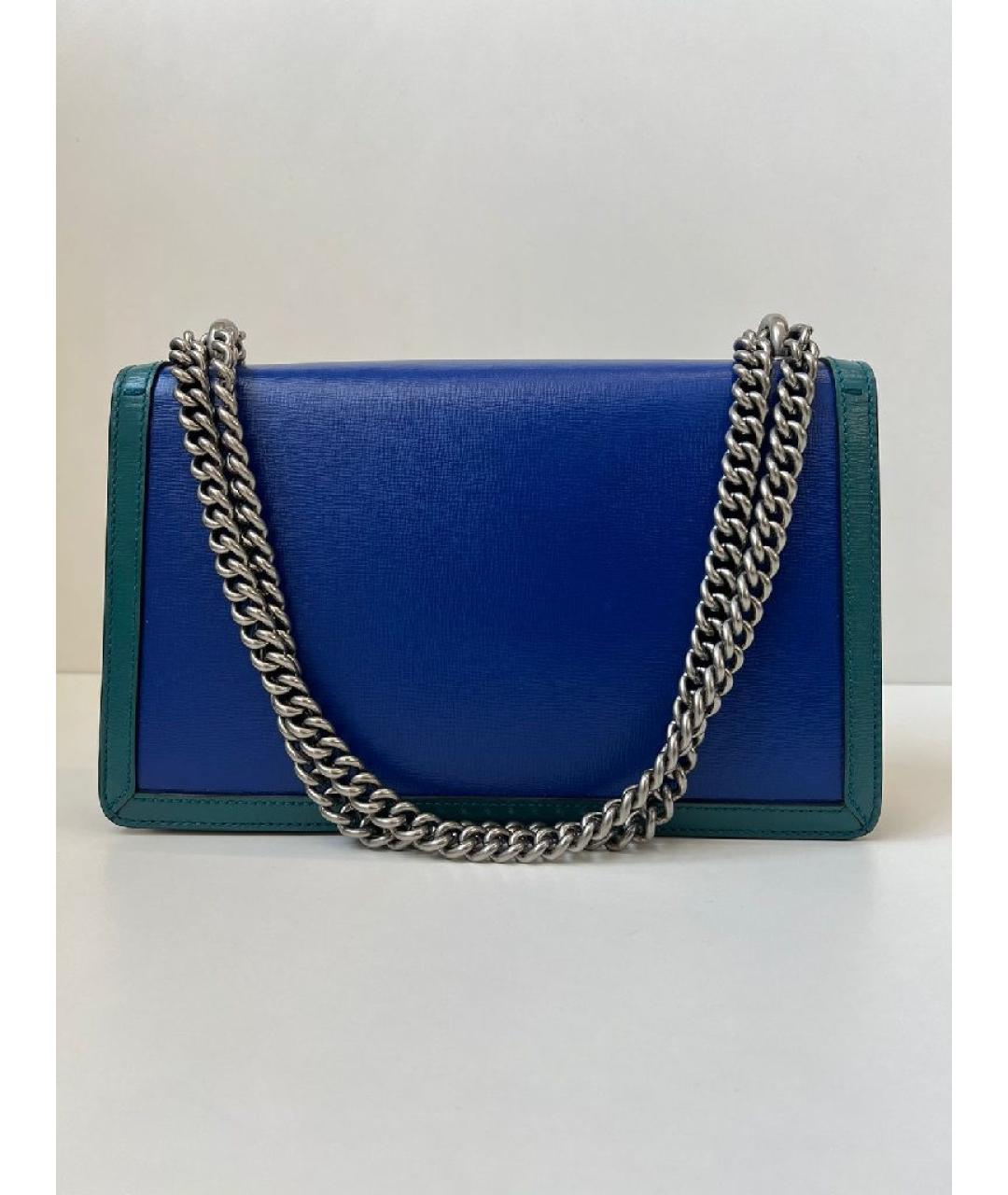 GUCCI Голубая кожаная сумка через плечо, фото 3