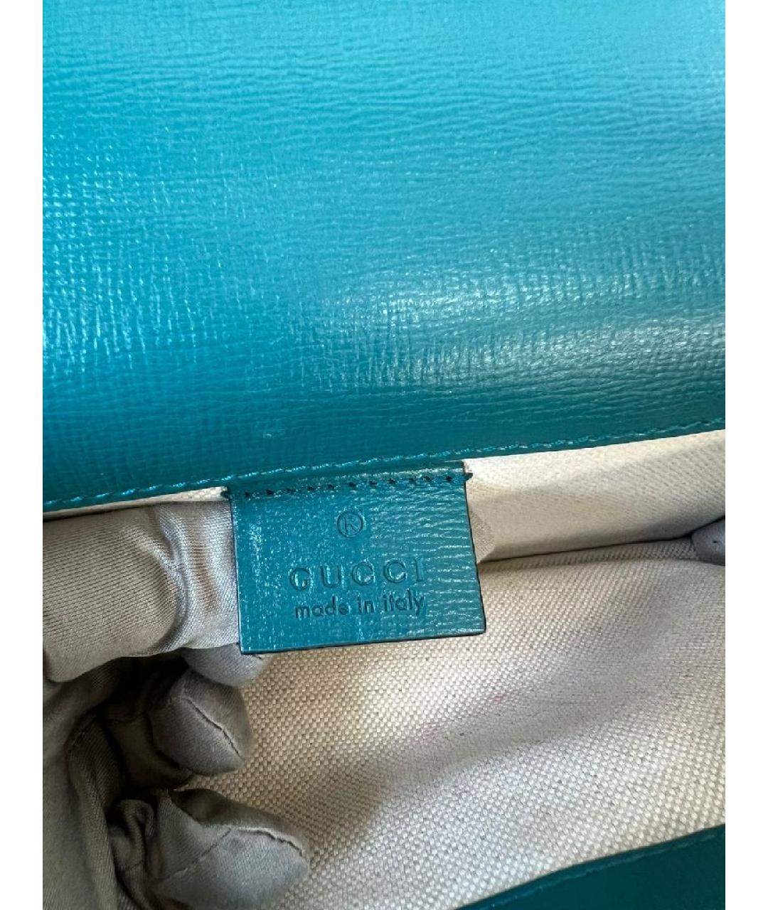 GUCCI Голубая кожаная сумка через плечо, фото 5