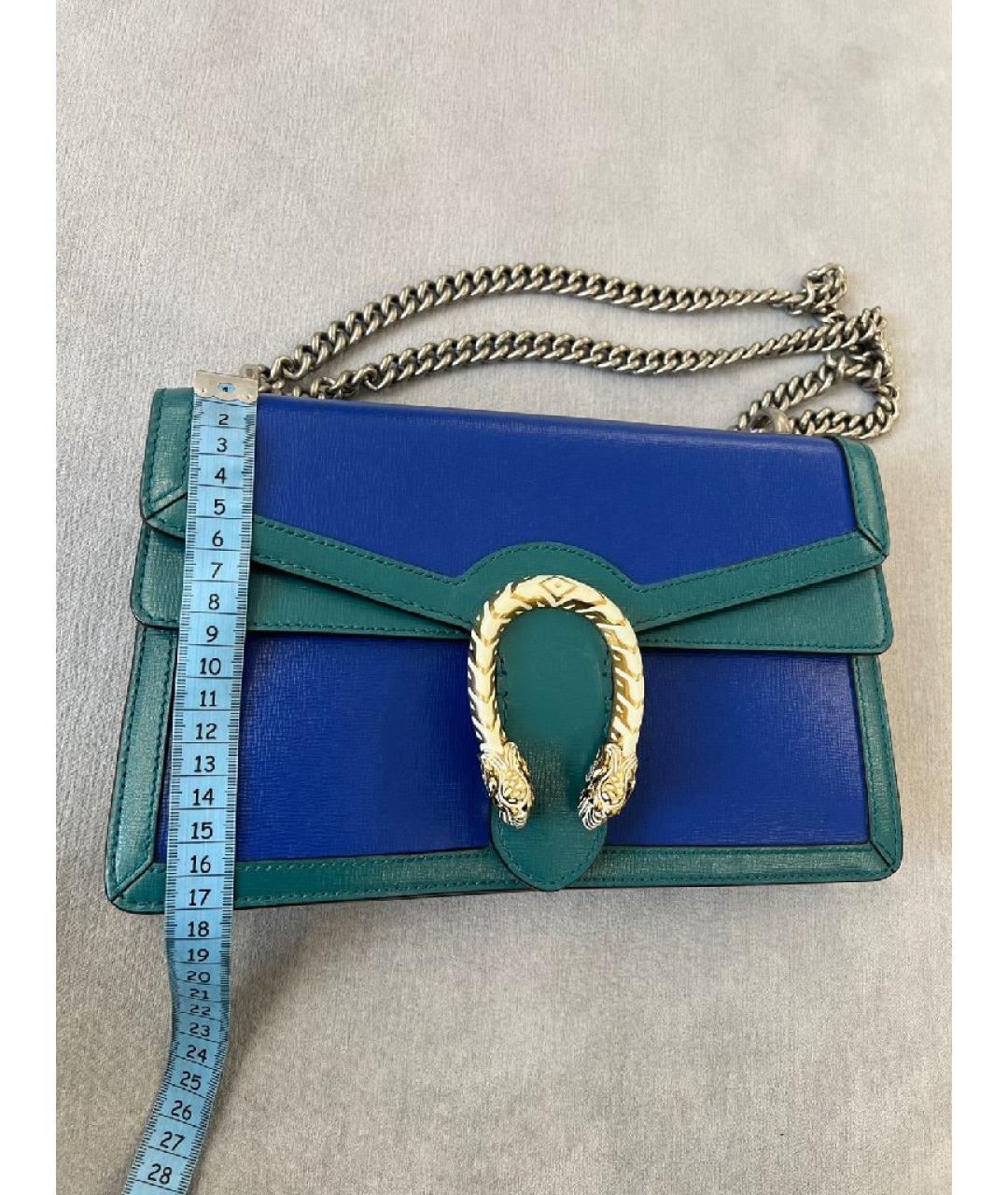 GUCCI Голубая кожаная сумка через плечо, фото 7