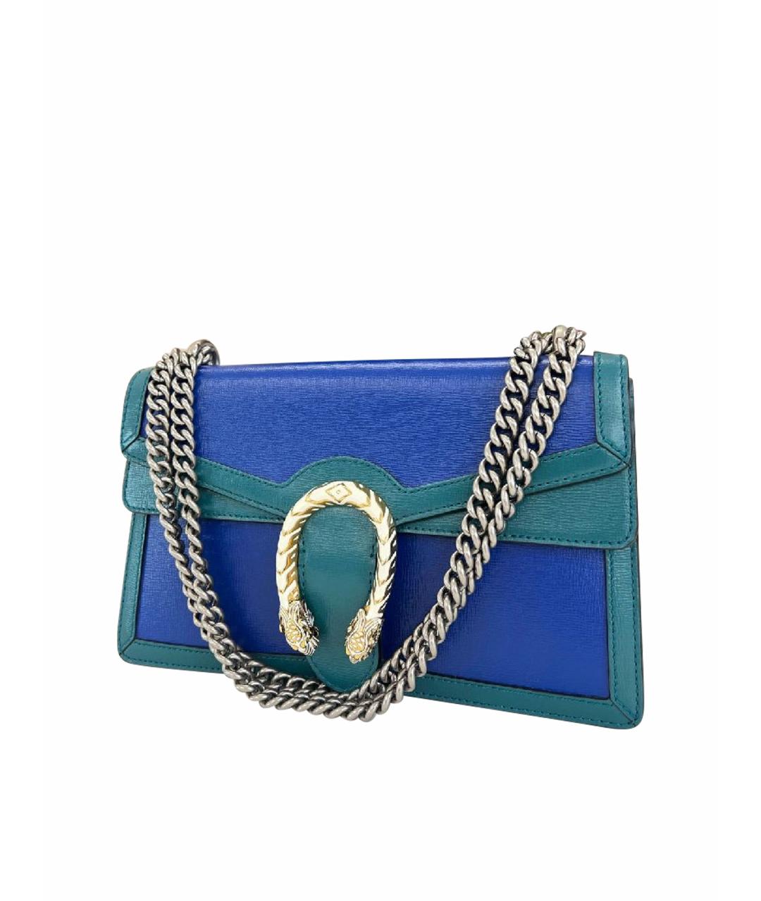 GUCCI Голубая кожаная сумка через плечо, фото 1