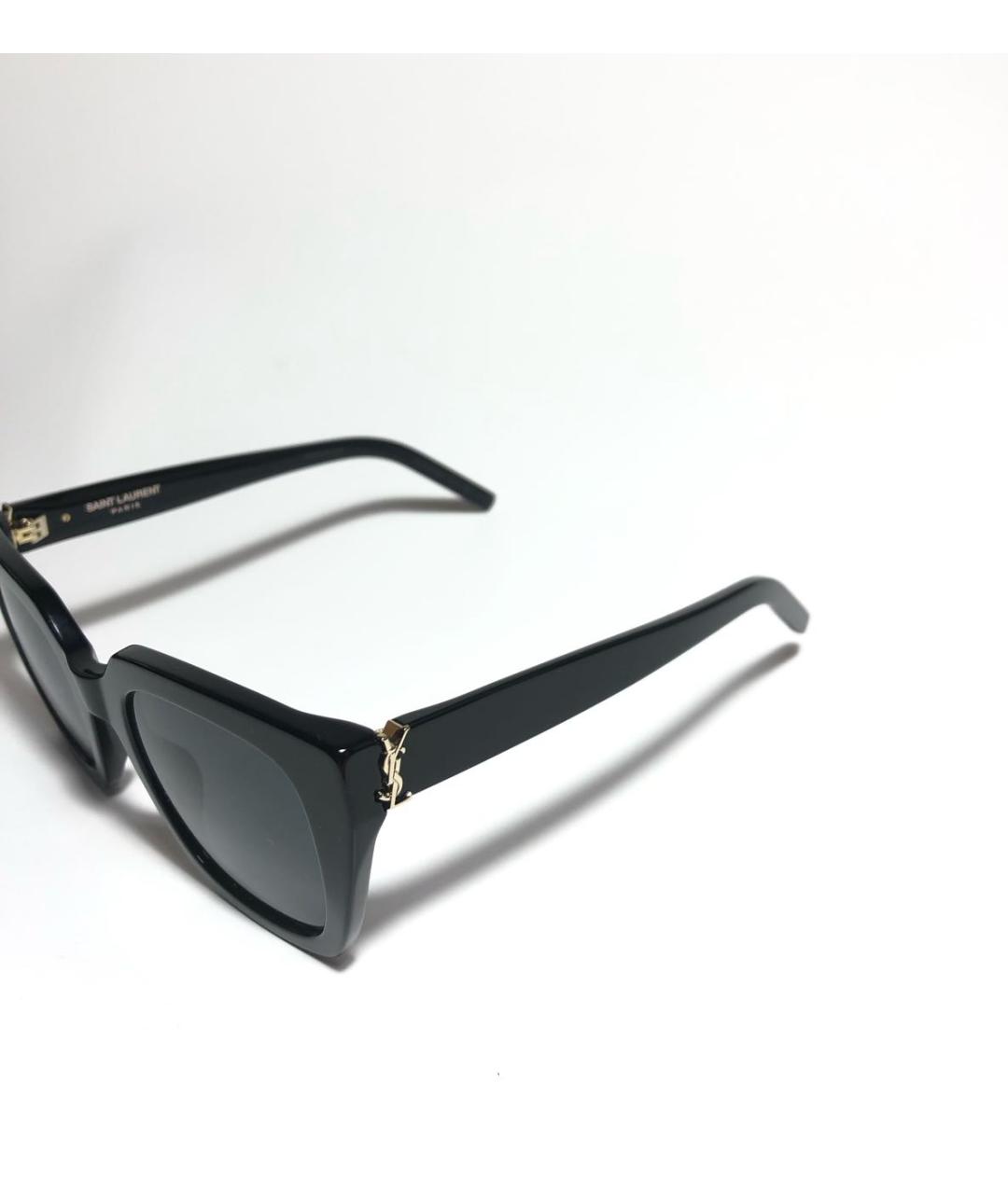 SAINT LAURENT Черные пластиковые солнцезащитные очки, фото 2