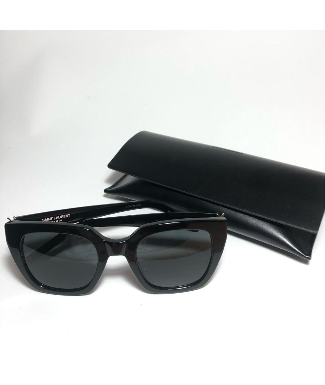 SAINT LAURENT Черные пластиковые солнцезащитные очки, фото 5