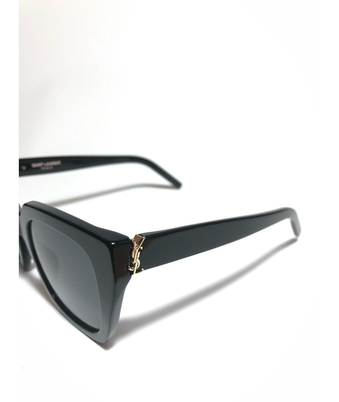 SAINT LAURENT Черные пластиковые солнцезащитные очки, фото 3