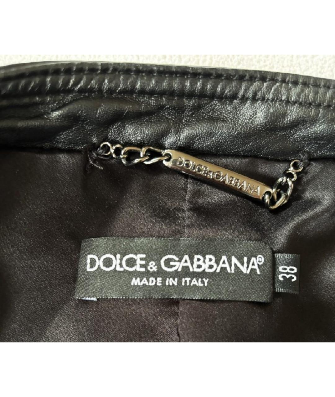 DOLCE&GABBANA Черная кожаная куртка, фото 3