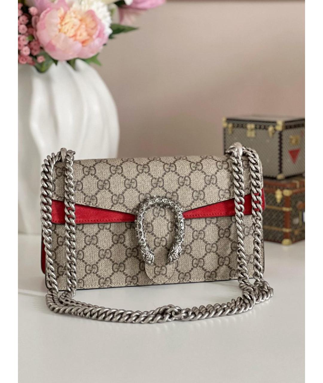 GUCCI Серая кожаная сумка через плечо, фото 10