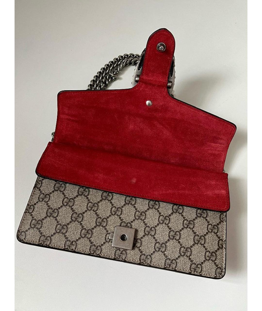 GUCCI Серая кожаная сумка через плечо, фото 4