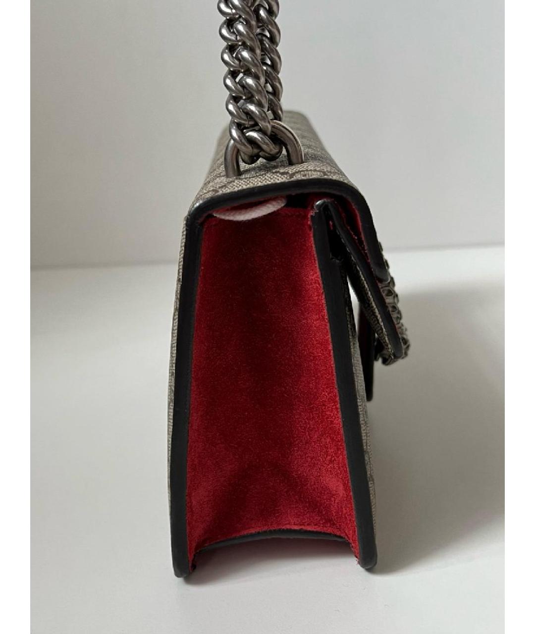 GUCCI Серая кожаная сумка через плечо, фото 2