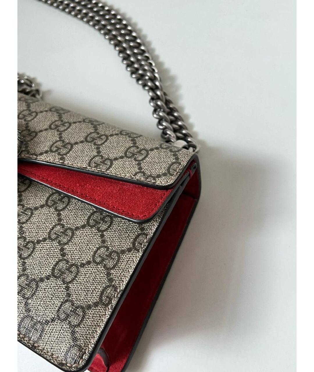 GUCCI Серая кожаная сумка через плечо, фото 9