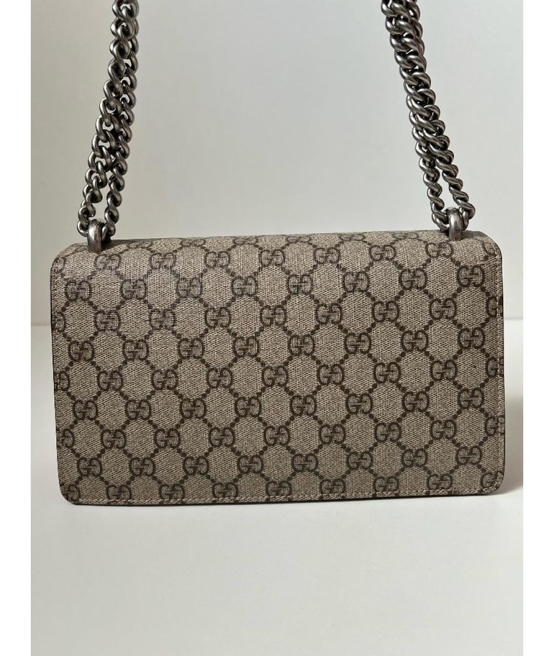 GUCCI Серая кожаная сумка через плечо, фото 3