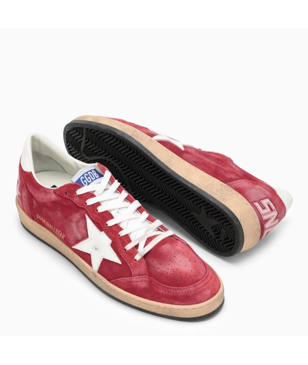 GOLDEN GOOSE DELUXE BRAND Красные кожаные низкие кроссовки / кеды, фото 5