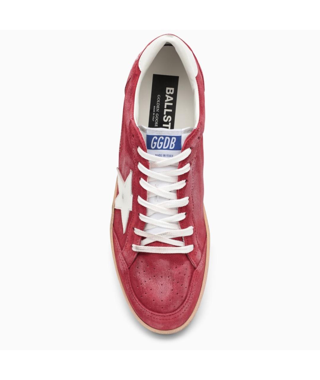 GOLDEN GOOSE DELUXE BRAND Красные кожаные низкие кроссовки / кеды, фото 3