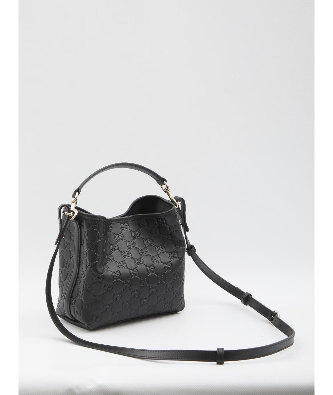 GUCCI Черная кожаная сумка тоут, фото 2