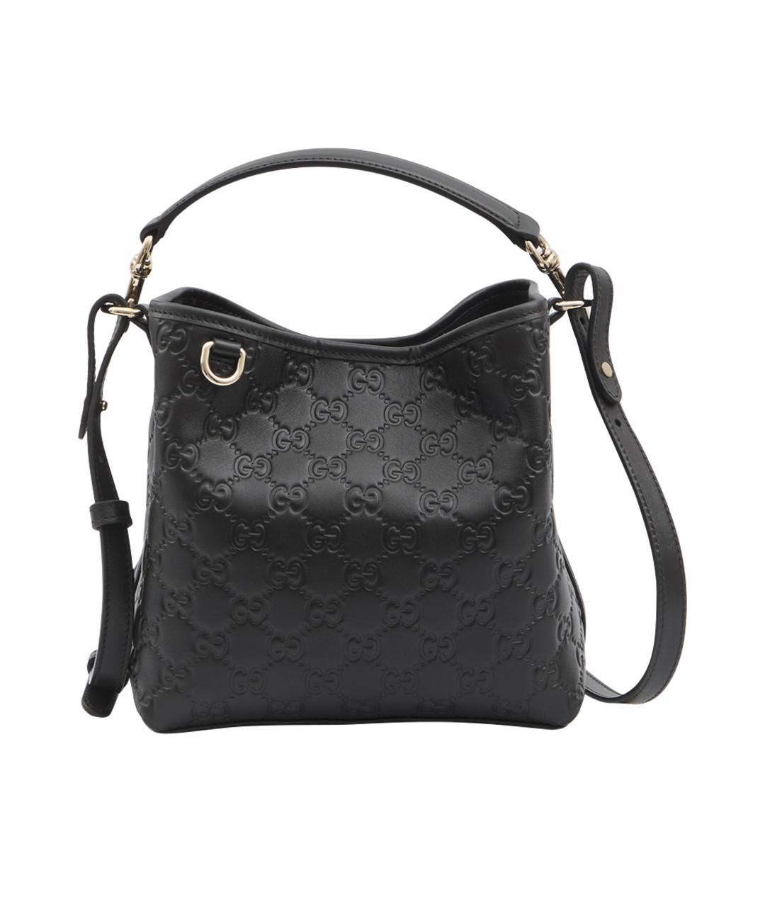 GUCCI Черная кожаная сумка тоут, фото 1
