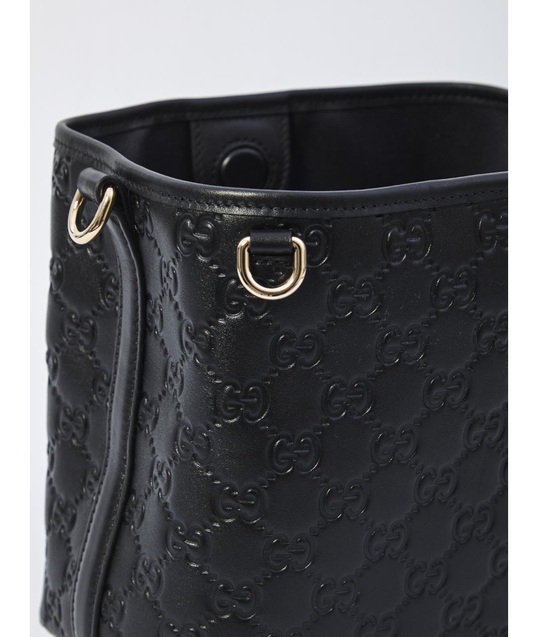 GUCCI Черная кожаная сумка тоут, фото 4