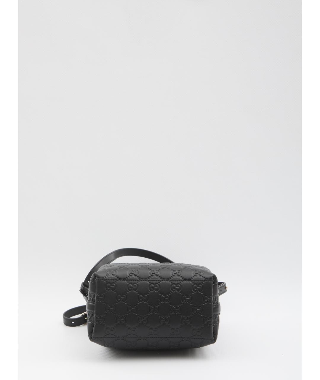 GUCCI Черная кожаная сумка тоут, фото 3