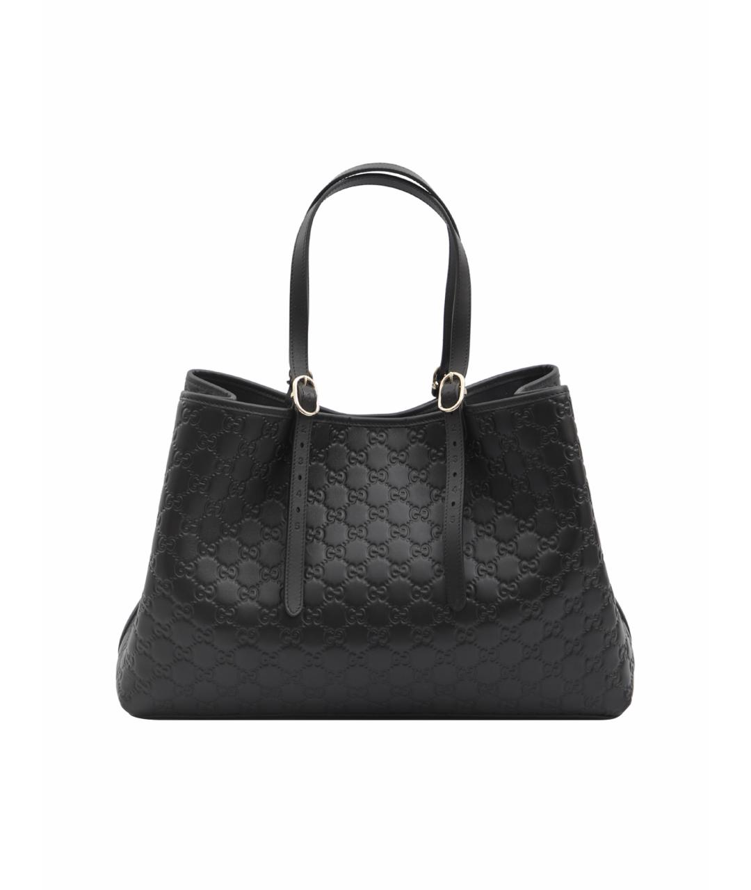 GUCCI Черная кожаная сумка тоут, фото 1