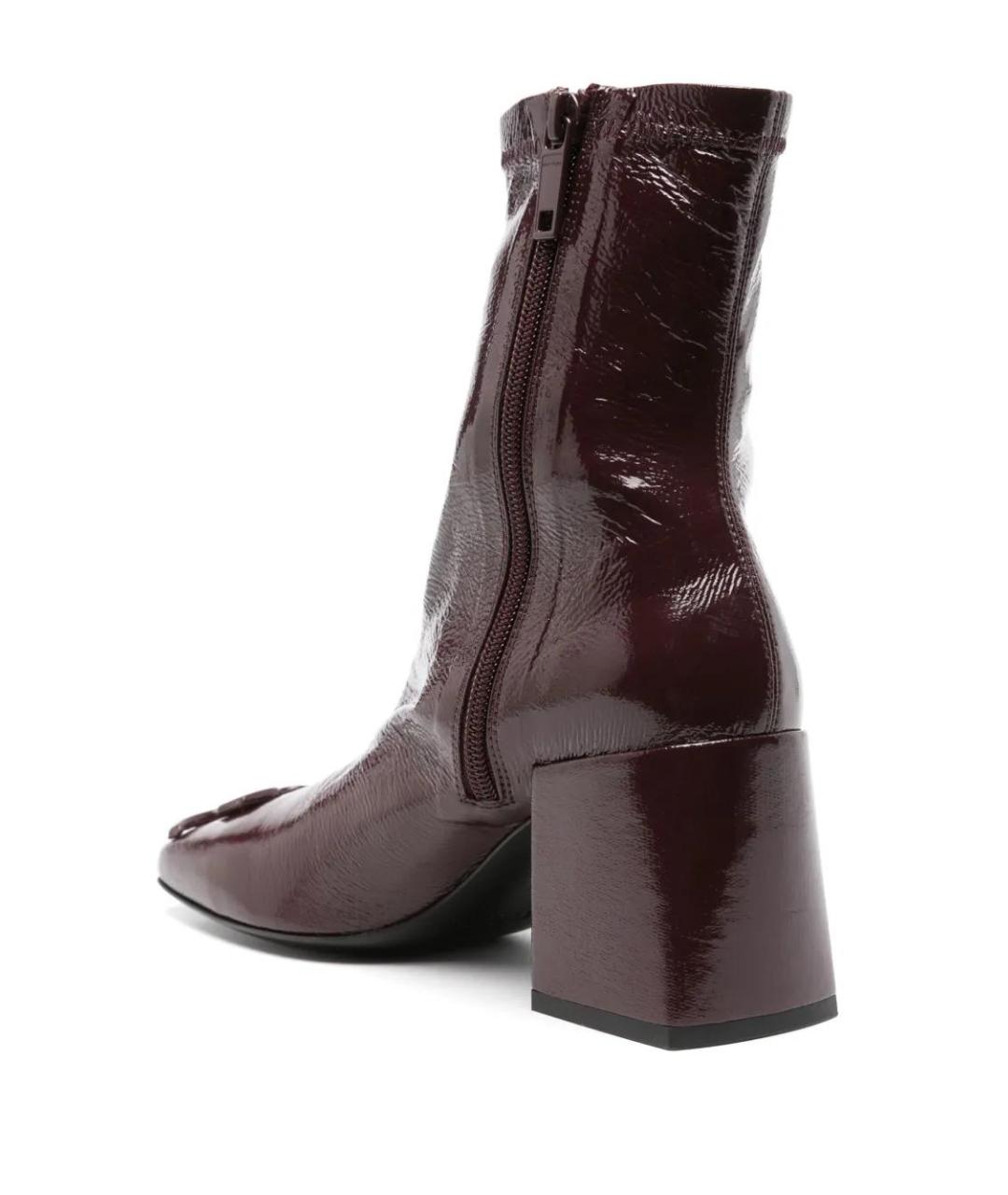 COURREGES Бордовые ботильоны из лакированной кожи, фото 3