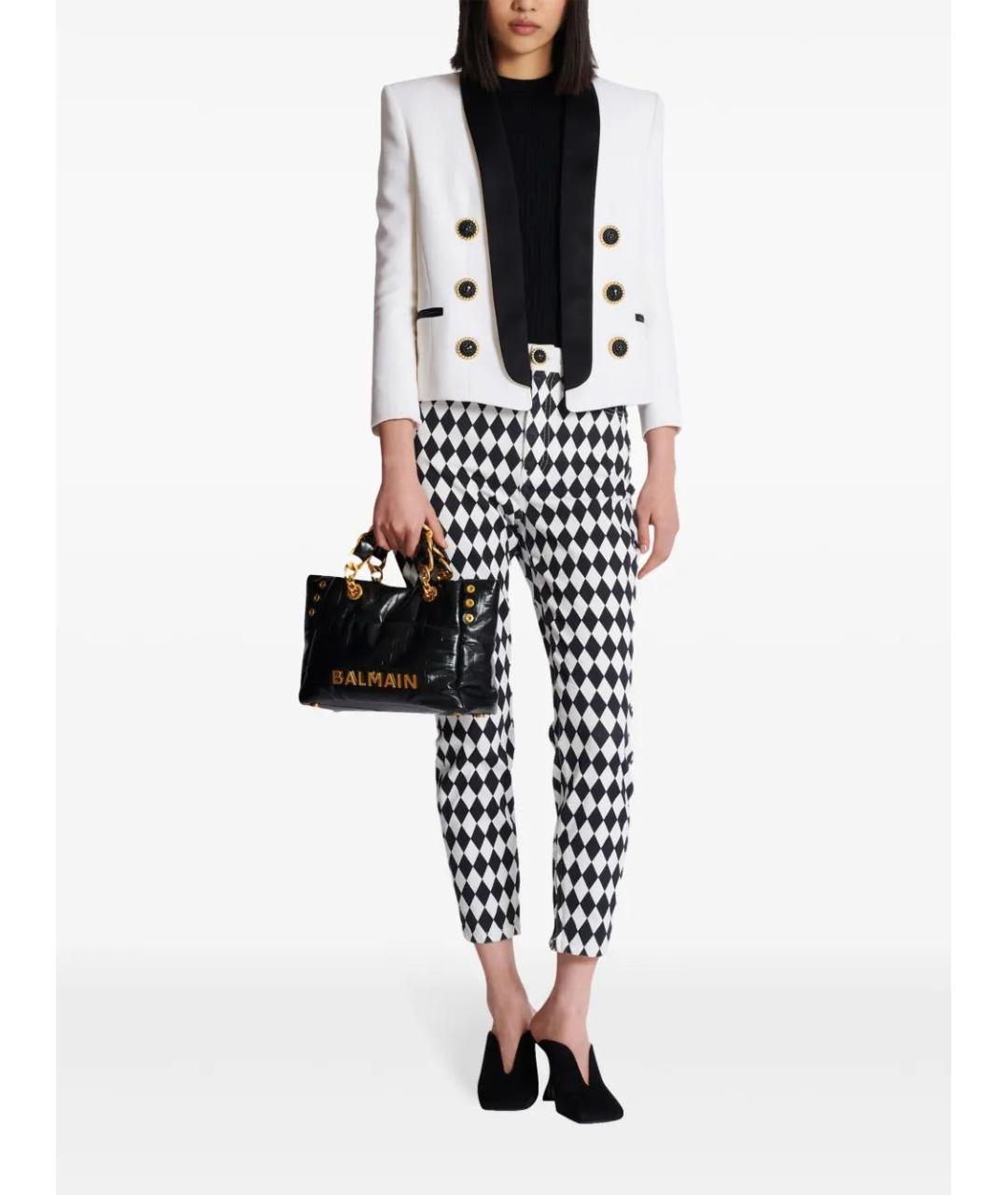 BALMAIN Черная кожаная сумка тоут, фото 2