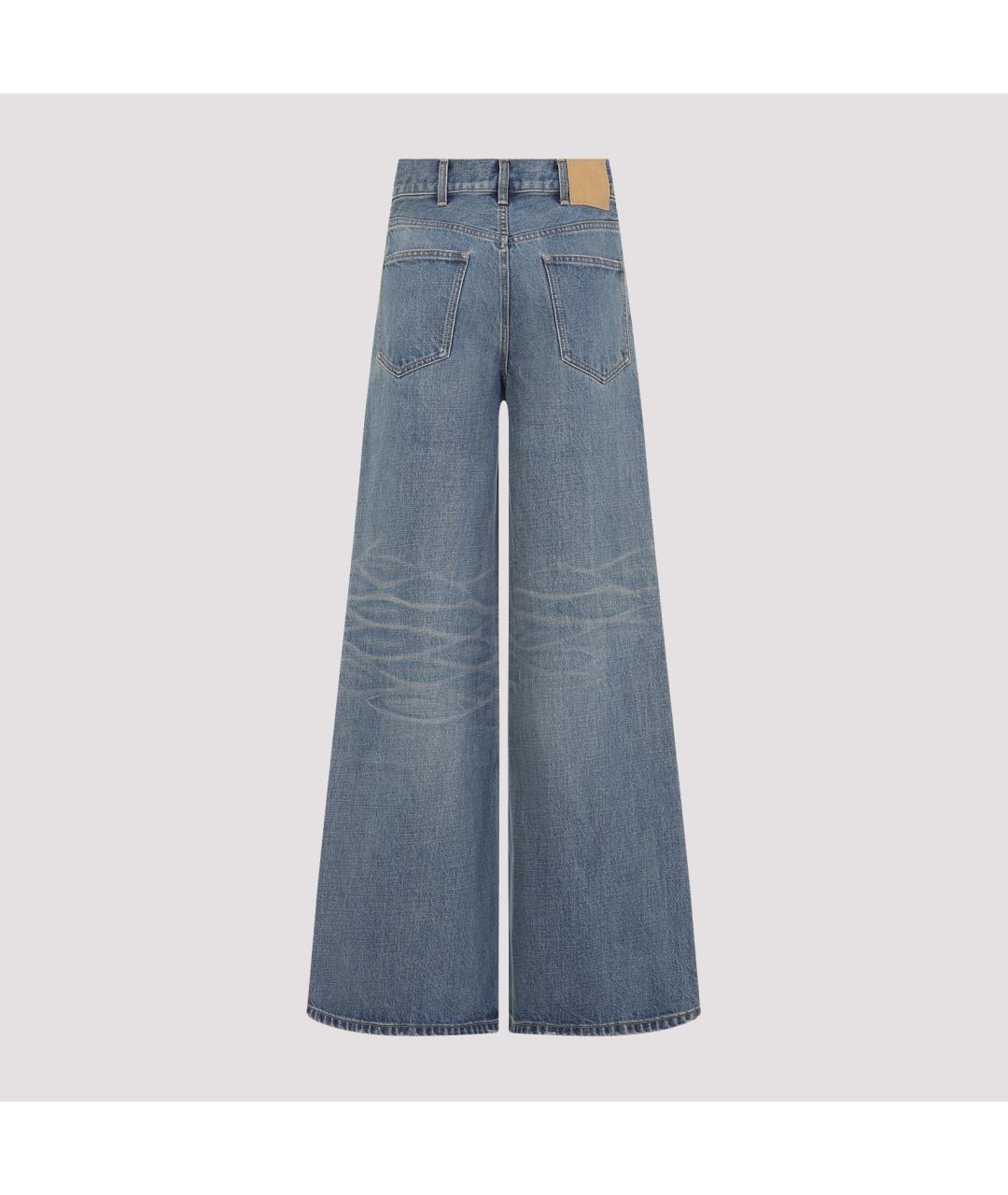 CELINE Голубые хлопковые прямые джинсы, фото 3