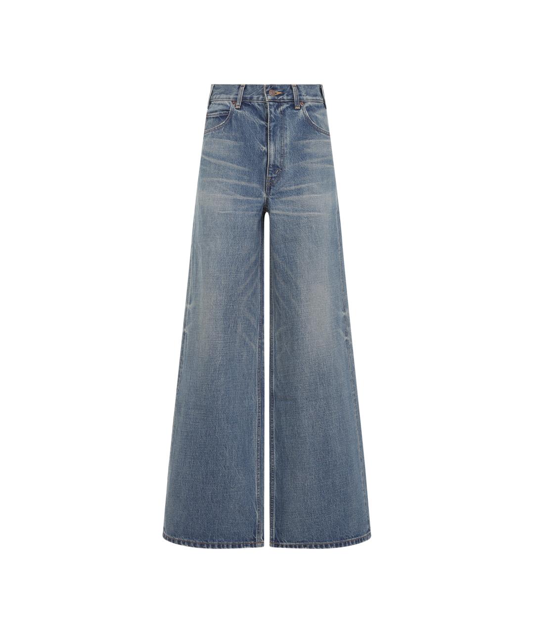 CELINE Голубые хлопковые прямые джинсы, фото 1