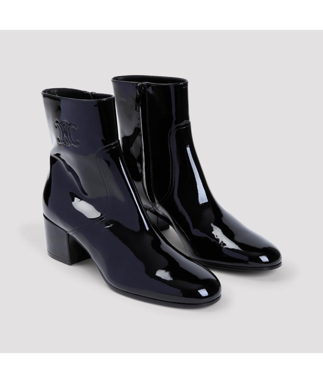 CELINE Черные кожаные ботильоны, фото 4
