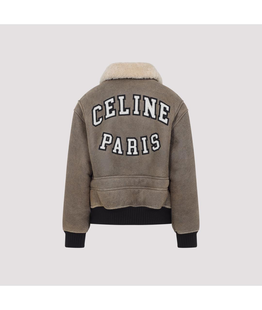 CELINE Коричневая кожаная куртка, фото 3
