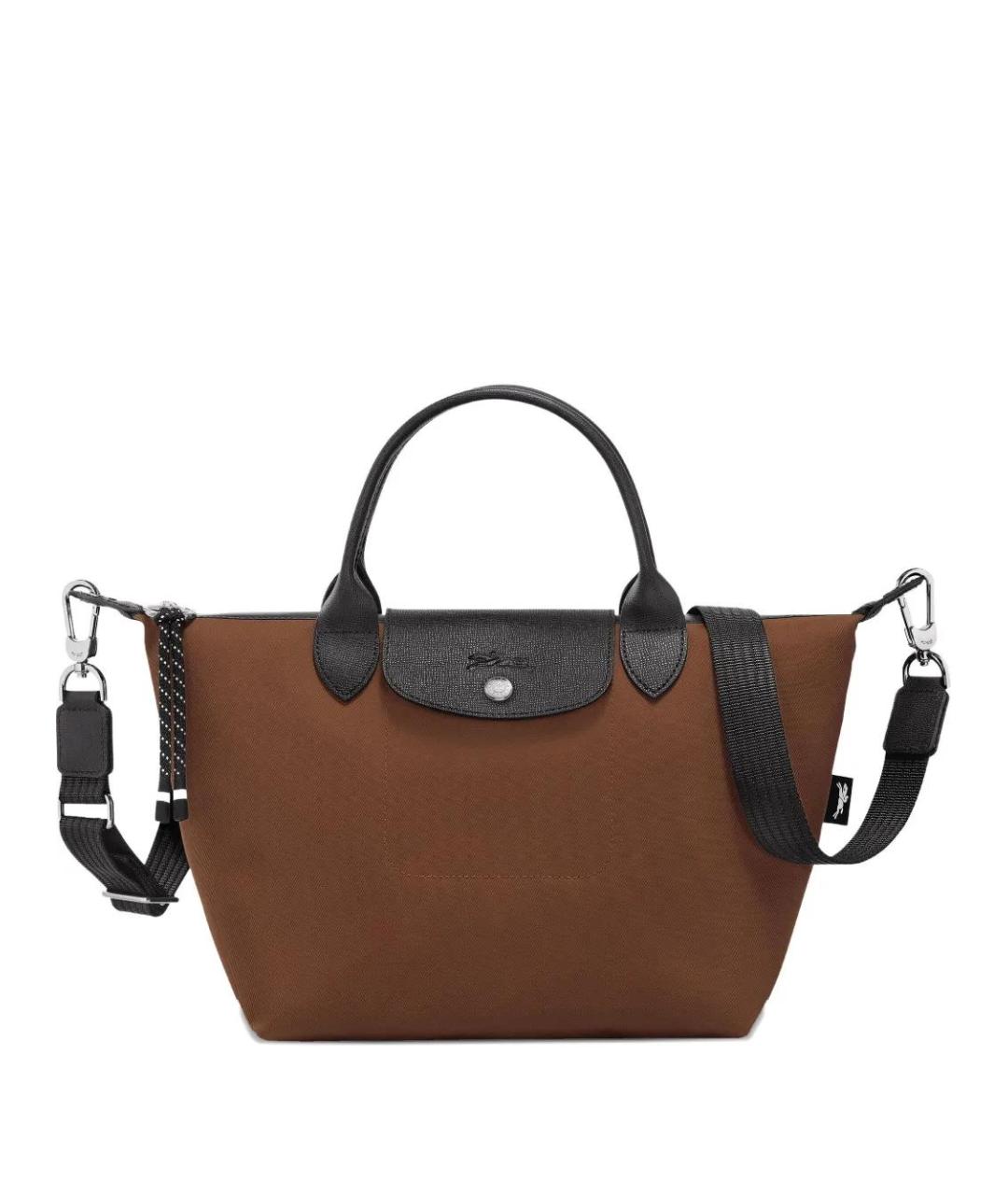 LONGCHAMP Коричневая синтетическая сумка с короткими ручками, фото 1