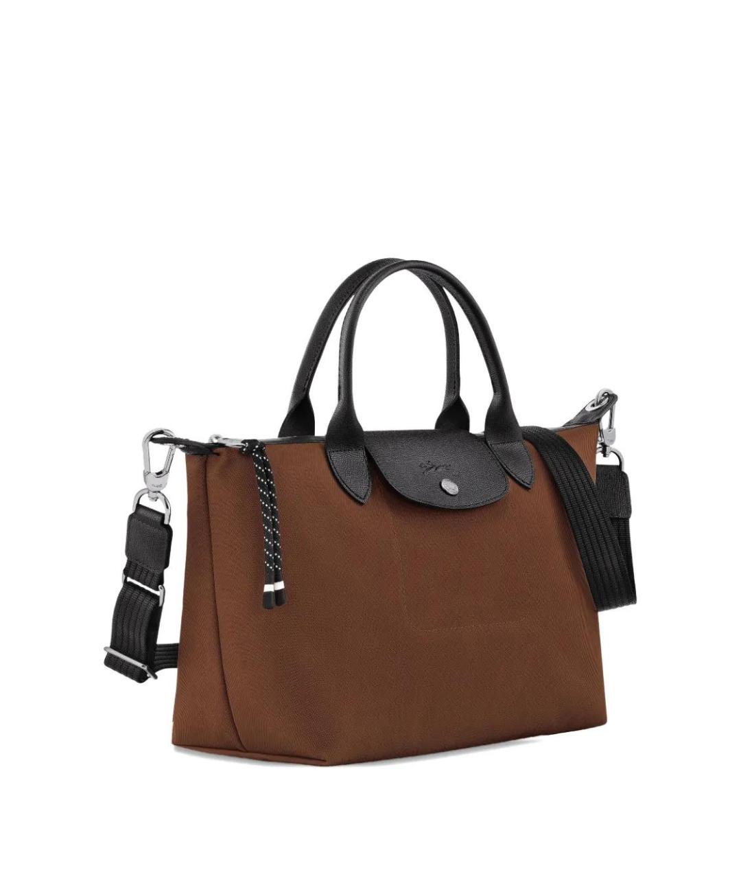 LONGCHAMP Коричневая синтетическая сумка с короткими ручками, фото 4