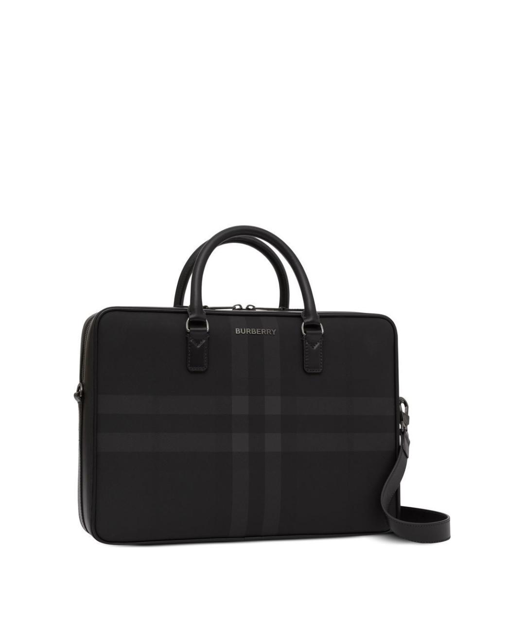 BURBERRY Антрацитовый синтетический портфель, фото 3