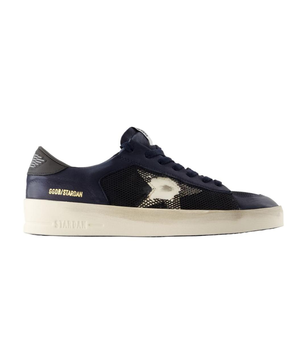 GOLDEN GOOSE DELUXE BRAND Темно-синие кожаные низкие кроссовки / кеды, фото 1