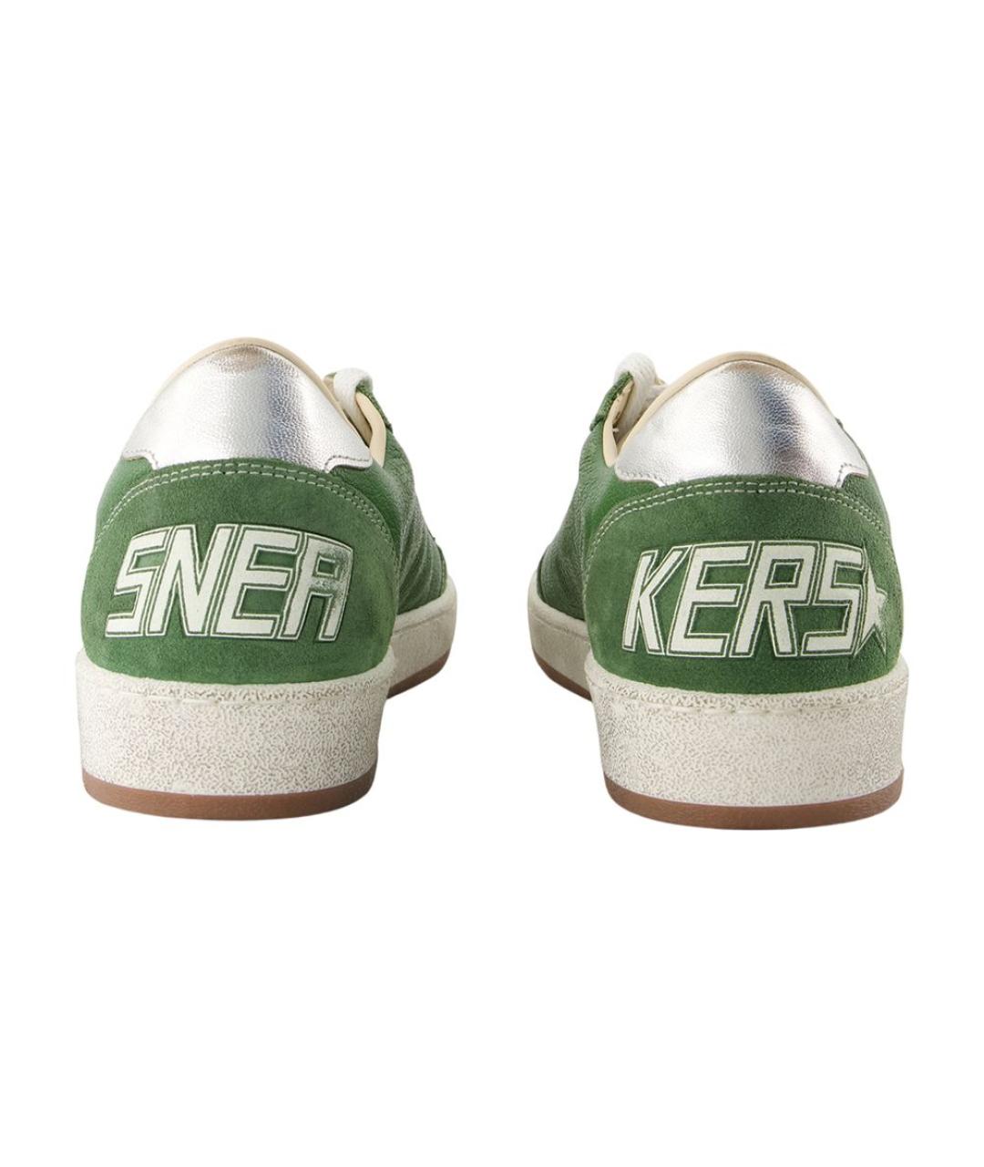 GOLDEN GOOSE DELUXE BRAND Зеленые кожаные низкие кроссовки / кеды, фото 3
