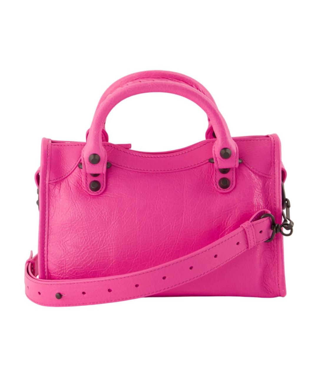 BALENCIAGA Фуксия кожаная сумка через плечо, фото 3